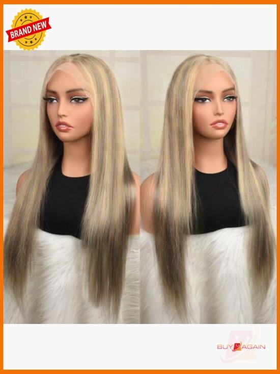 180% Density Human Hair Lace Front Wig 26Inch Straight Pre Plucked 13x4